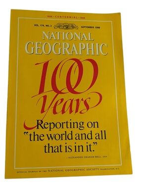 National Geographic Journal 100 Years September 1988 Centennial Magazine Vol 174